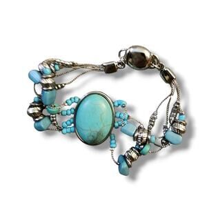 Chicos Silver and Turquoise Bracelet